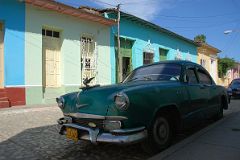 42 Cuba - Trinidad - Colourful Houses and Old American Car.jpg